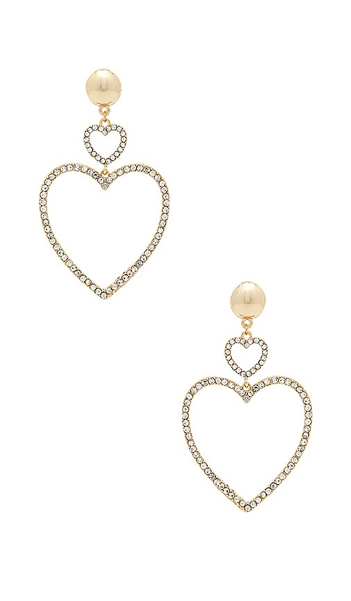 Two Hearts Drop Earrings in Clear | Revolve Clothing (Global)