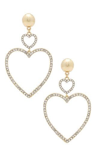 Two Hearts Drop Earrings in Clear | Revolve Clothing (Global)