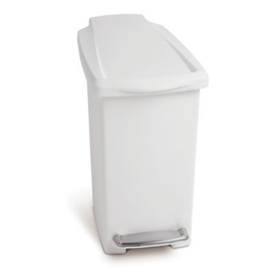 simplehuman® Slim Step 10-Liter Trash Can in White | Bed Bath & Beyond