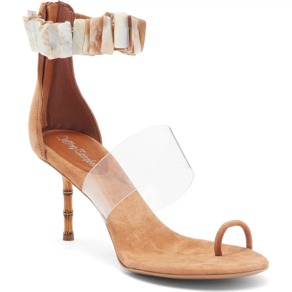 Jeffrey Campbell Cowrie Ankle Strap Sandal in Tan Suede Combo at Nordstrom, Size 9.5 | Nordstrom
