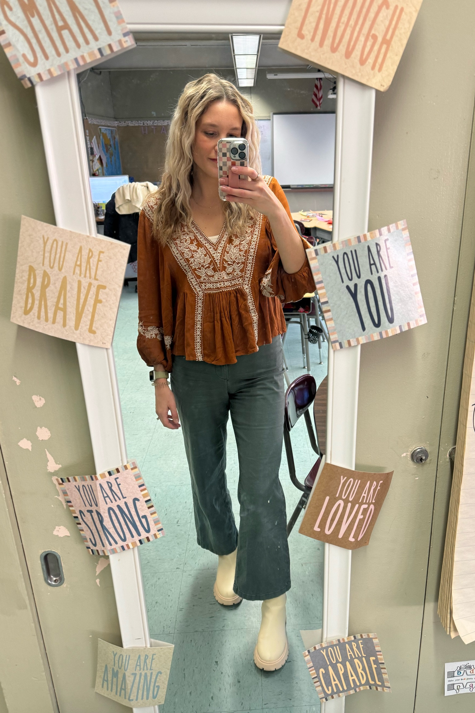 Wednesday outfit

ASOS boots
Old navy pants
American eagle top

#LTKmidsize #LTKfindsunder50 #LTKworkwear