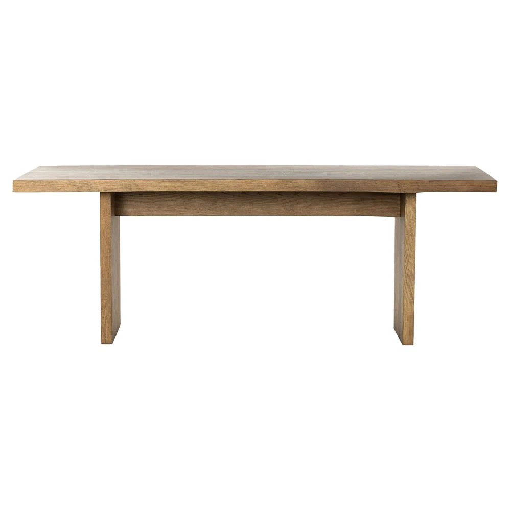 Alina Rustic Lodge Brown Oak Wood Rectangular Dining Table | Kathy Kuo Home