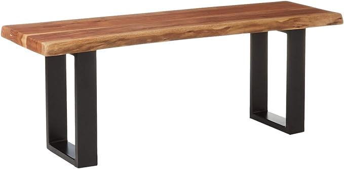Alaterre Furniture Alpine Live Edge Solid Wood 48 inch Bench with Metal Legs, Natural | Amazon (US)