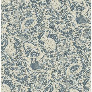 Blue Terrene Peel and Stick Wallpaper Blue Vinyl Peelable Roll (Covers 30.75 sq. ft.) | The Home Depot