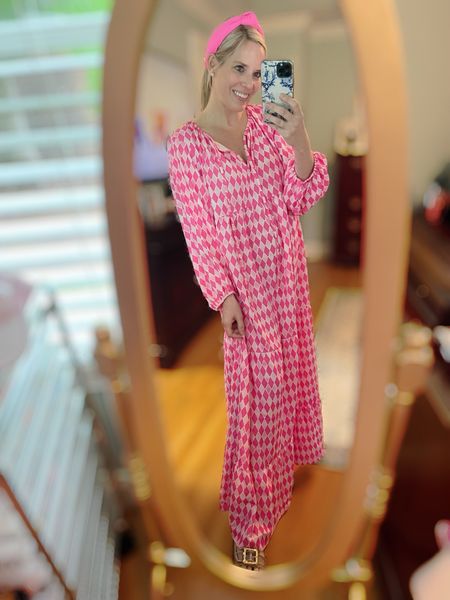 Pink maxi dress. Pink headband, flat sandals 

#LTKFindsUnder50 #LTKOver40 #LTKFindsUnder100