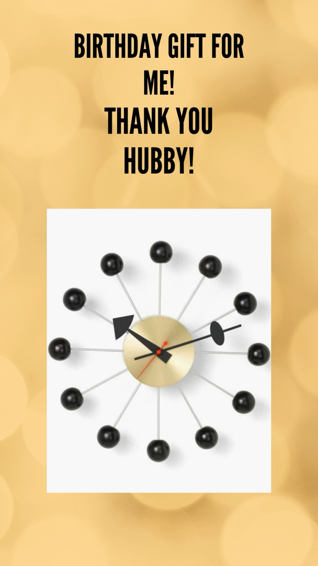 Adding to my Mid Century Modern decor is this great clock. 
My husband gave this to me for my birthday and I love the gold and black colors.
It fits right in with my brass and even my Christmas decorations!


#LTKHoliday #LTKGiftGuide #LTKhome