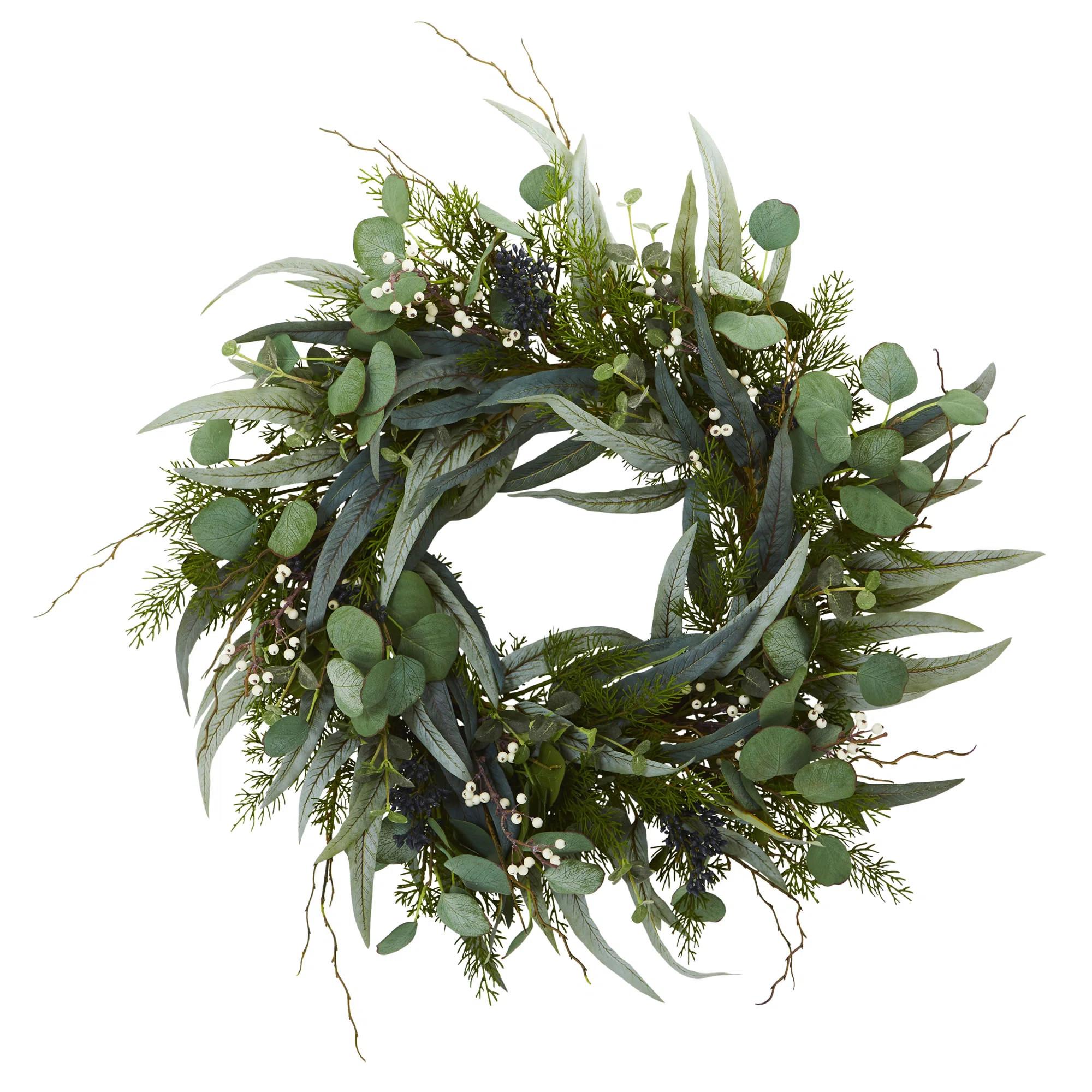 Gracie Oaks Eucalyptus and Mixed Artificial 24" Polyester Wreath & Reviews | Wayfair | Wayfair North America