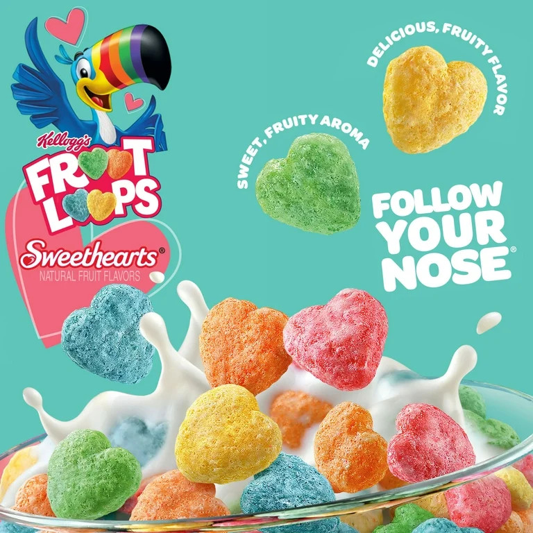 Kellogg’s Froot Loops Sweethearts Breakfast Cereal, Valentine's Day Cereal, Family Breakfast, O... | Walmart (US)