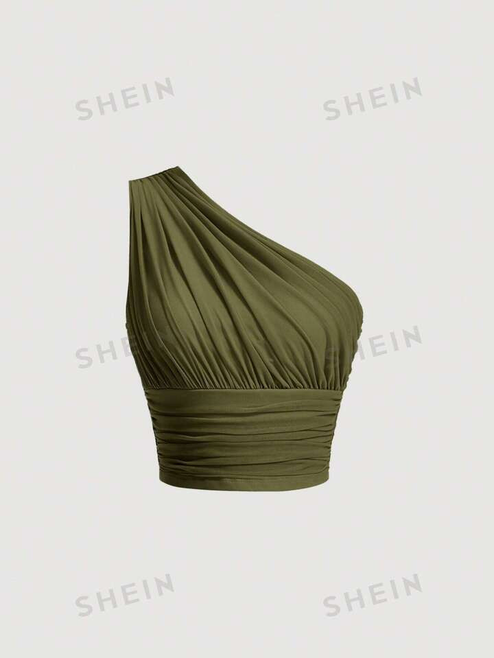 SHEIN MOD One Shoulder Ruched Top | SHEIN USA | SHEIN