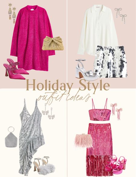 Holiday Outfit Ideas 💫
Christmas party outfit, thanksgiving outfit, NYE outfit, new year’s outfit, sparkly dress, sequins skirt, sequins dress, H&M outfits, holiday party dress 

#LTKGiftGuide #LTKSeasonal #LTKHoliday