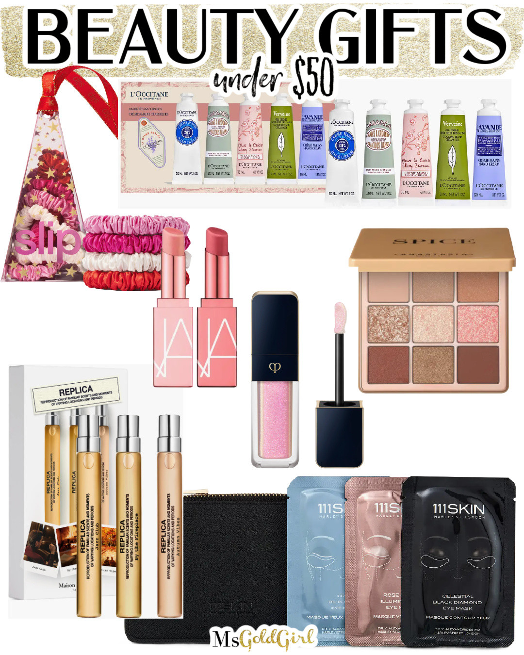 Gift the gift of beauty favorites-everything here is $50 or less and all of it is from @Nordstrom! I've personally got my eye on that eyeshadow palette and the sparkling pink liquid lipstick. That combo is going to be perfect for the holidays! #NordstromPartner  

 #LTKGiftGuide #LTKFindsUnder50 #LTKBeauty