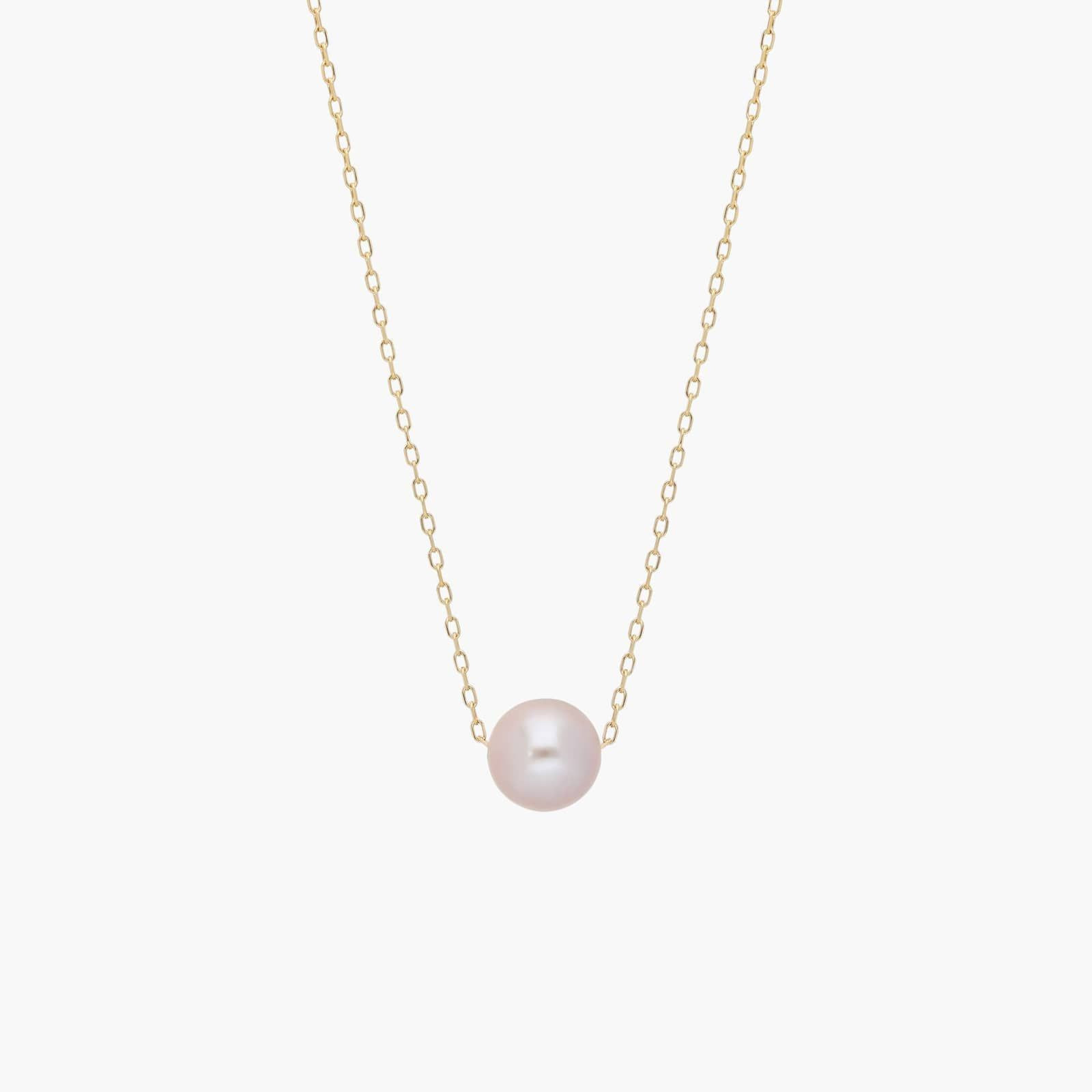 Pink Freshwater Pearl Necklace in 14K Yellow Gold | Blue Nile