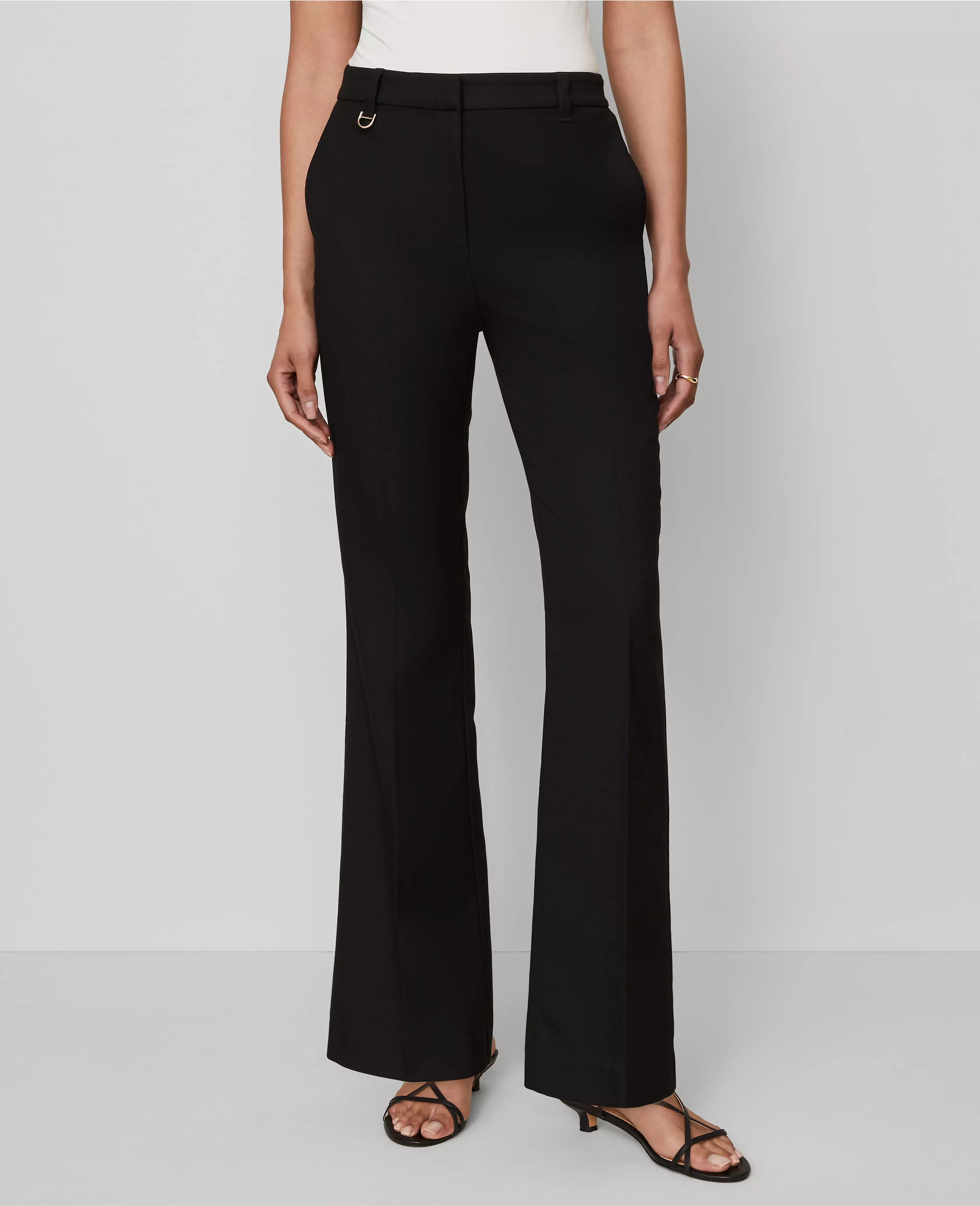 The Petite Slim Flare Trouser in Bi-Stretch - Curvy Fit | Ann Taylor