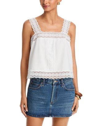 Lace Trim Square Neck Top - Exclusive | Bloomingdale's (US)