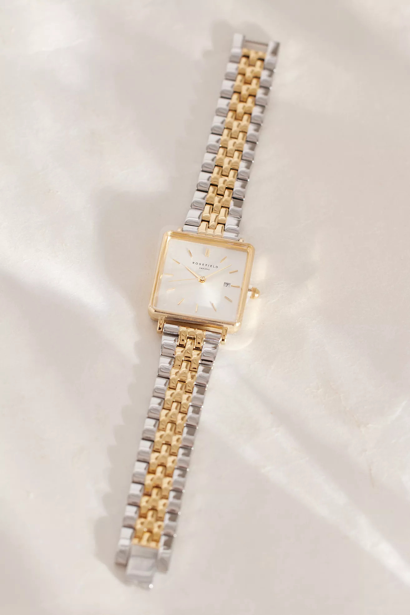 Rosefield Box Gold-Plated Stainless Steel Multi-Link Wrist Watch | Anthropologie (UK)