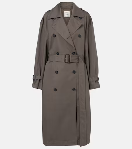 Toteme Double-breasted cotton-blend trench coat | Mytheresa (UK)