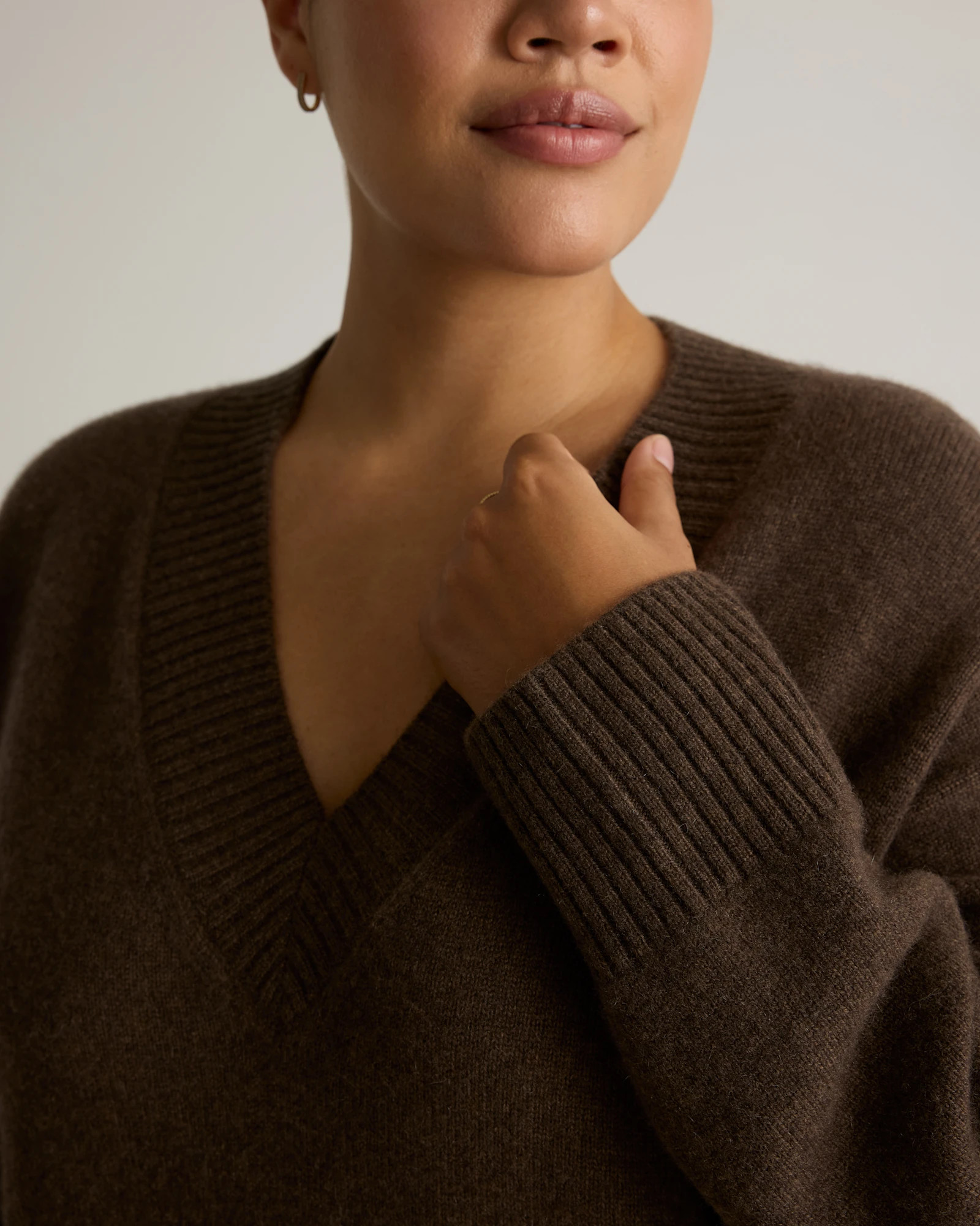 Mongolian Cashmere Oversized V-Neck Sweater | Quince