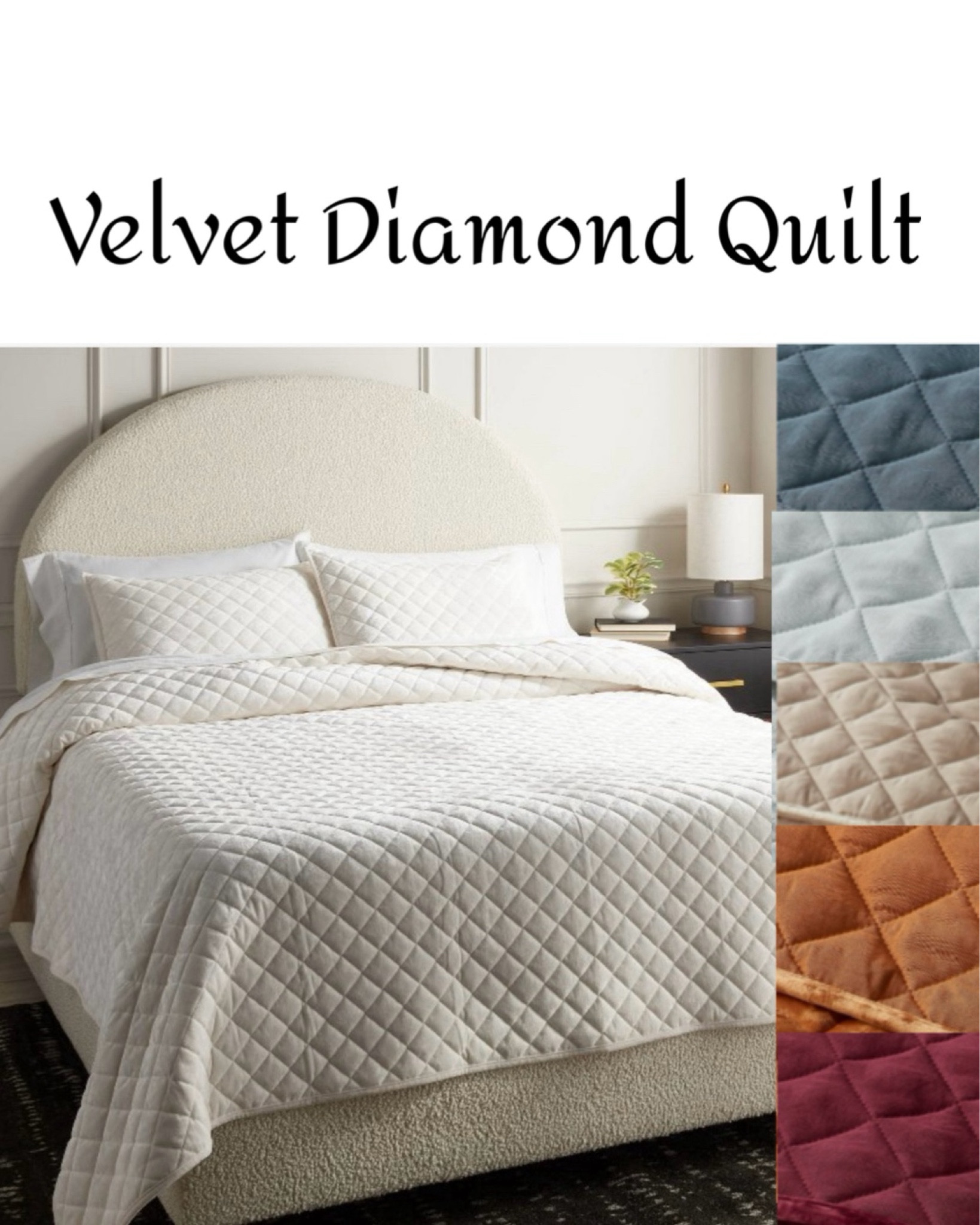 50% off this velvet diamond quilt! 

#LTKHome #LTKGiftGuide #LTKSaleAlert