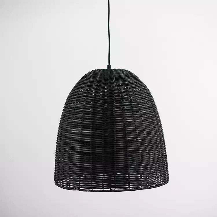 Dark Onyx Woven Rattan Pendant Light | Kirkland's Home