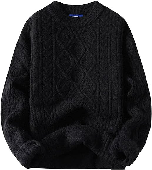 Aelfric Eden Oversized Knit Sweater Solid Vintage Pullover Sweater Unisex Woven Crewneck Knitted ... | Amazon (US)