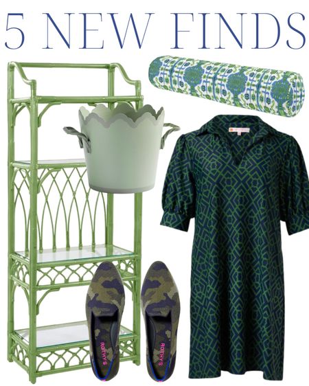 5 new finds! Green shirt dress, party bucket, ice bucket, Pottery Barn, fall style, fall outfit, ootd, camo, camouflage, flats, green bolster pillow, preppy style, classic home, green and white, designer pillow, grandmillennial home, coastal home 

#LTKhome #LTKshoecrush #LTKstyletip