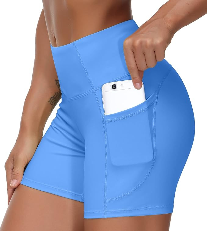 THE GYM PEOPLE High Waist Yoga Shorts for Women's Tummy Control Fitness Athletic Workout Running ... | Amazon (US)