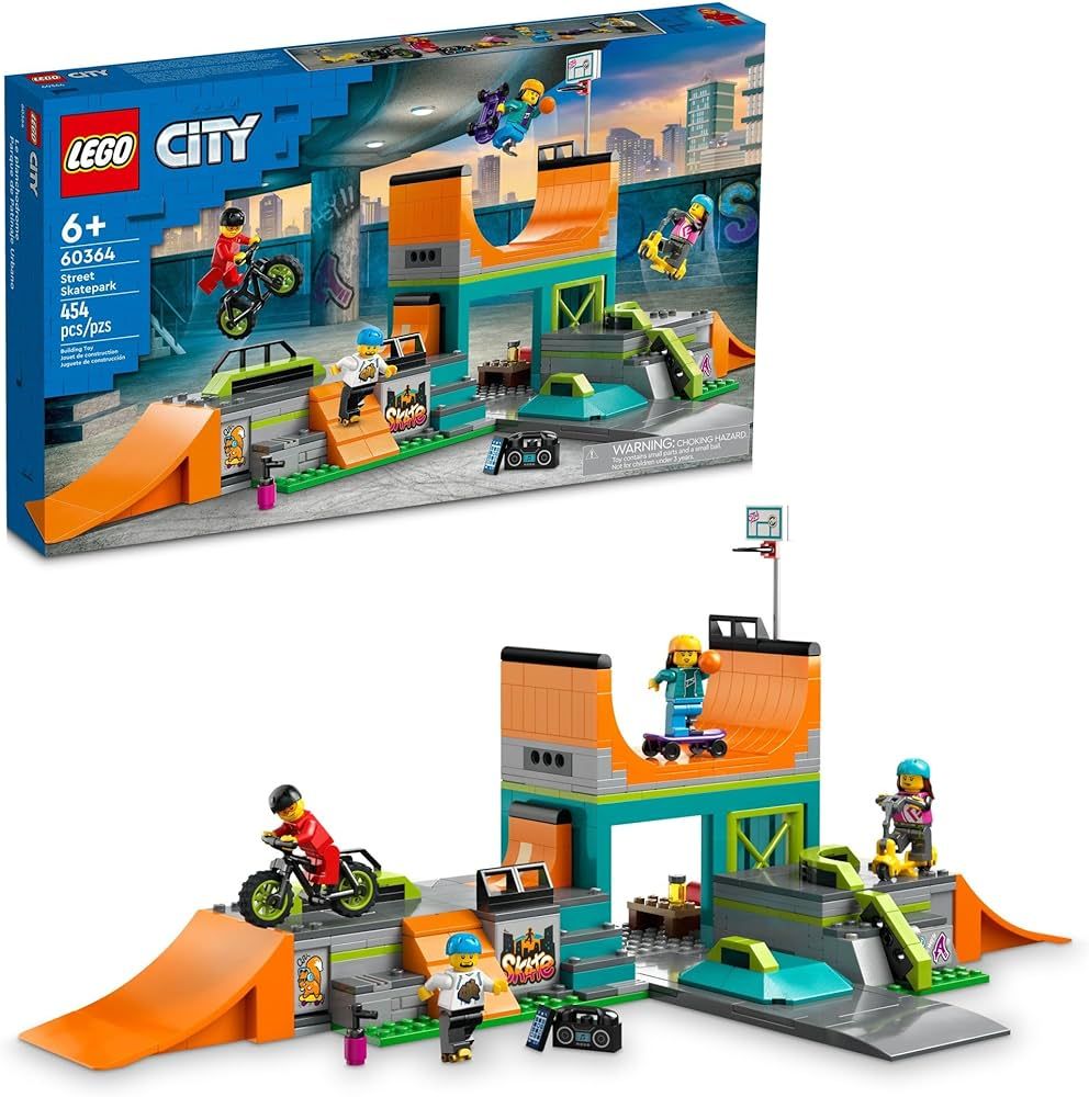 LEGO My City Street Skate Park 60364 Building Toy Set, Includes a Skateboard, BMX Bike, Scooter a... | Amazon (US)