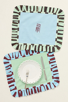 Damson Madder Ruffle Placemats, Set of 2 | Anthropologie (US)