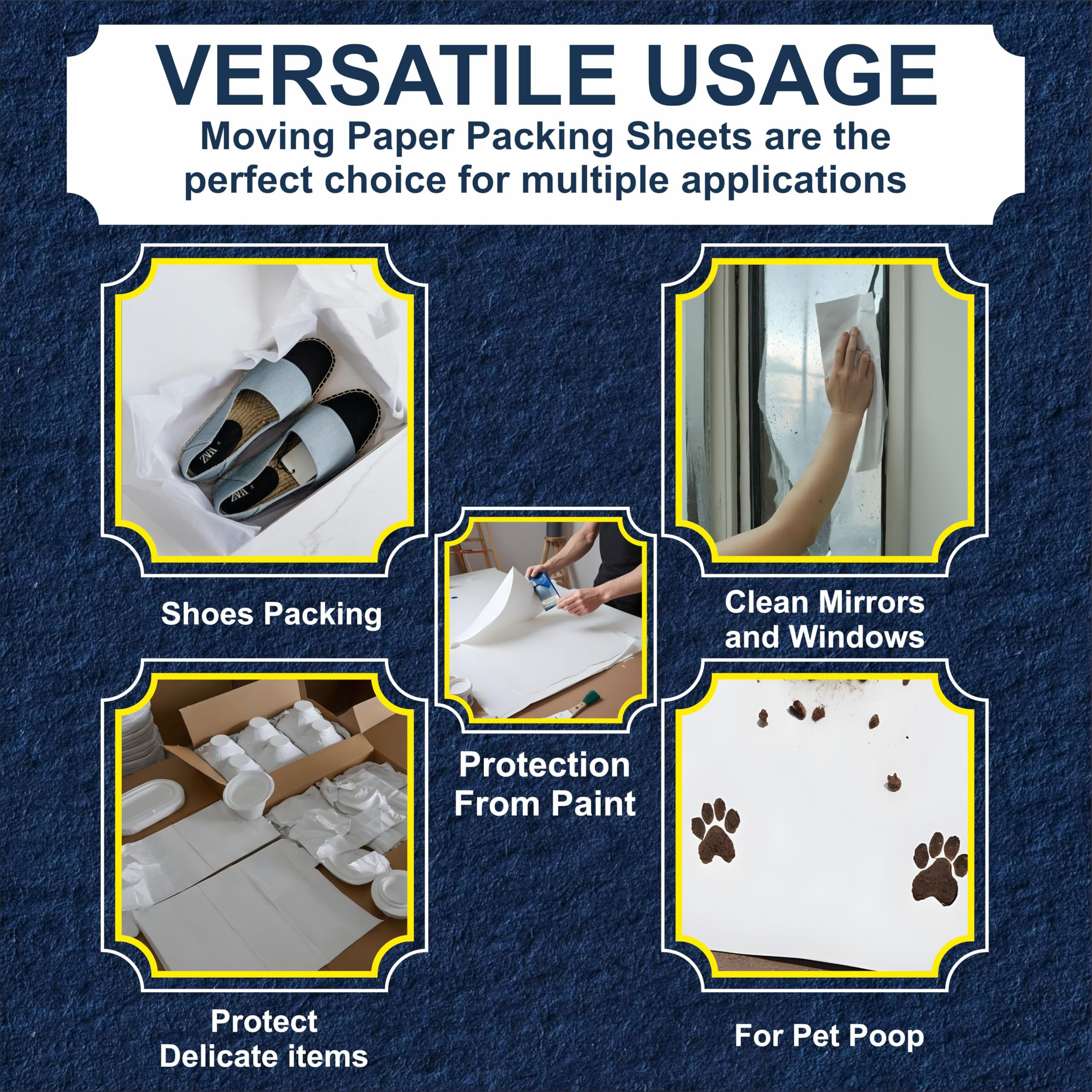 13 * 12 inch 100 Small Sheets White Packing Paper Sheets for Moving Supplies, Protecting Fragile ... | Amazon (US)