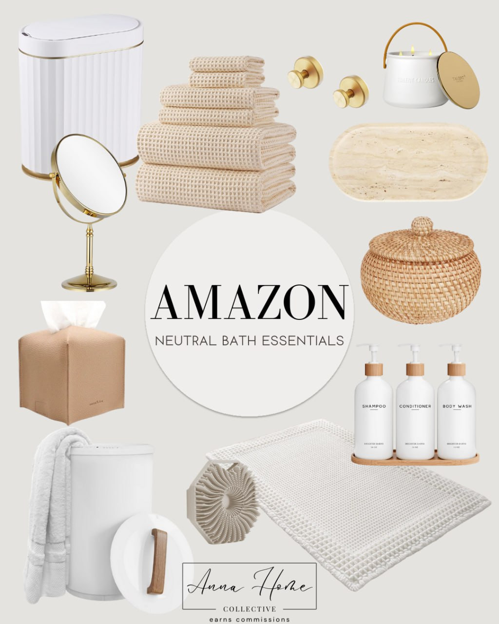 Neutral bath essentials that make your bathroom feel like a spa. These Amazon finds are simple, functional, and so pretty perfect for refreshing your space without a full remodel.

// Amazon, Amazon Finds, Amazon Home Finds, Neutral Home, Neutral Bathroom, Amazon Home Must Haves, Amazon Bathroom, Amazon Bathroom Finds, Bathroom Essentials, Bathroom Trash Can, Bath Towels, Suction Cup Hooks, Scented Candles, Decorative Tray, Lighted Makeup Mirror, Rattan Basket Box, Tissue Box Cover Holder, Shampoo And Conditioner, Towel Warmers, Body Scrubber, Bathroom Rug 

 #LTKselfcare #LTKHome #LTKFindsUnder50