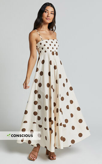 Alana Maxi Dress - Strappy Straight Neck Dress in Chocolate | Showpo (US, UK & Europe)
