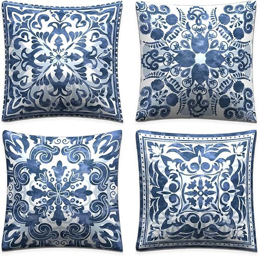 Boho Throw Pillow Covers Set of 4 Vintage Decorations for Bedroom Sofa Couch Chair Car Square Cus... | Amazon (US)