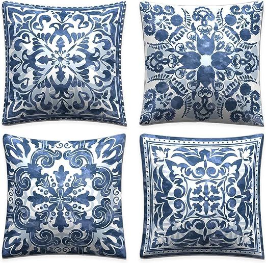 Boho Throw Pillow Covers Set of 4 Vintage Decorations for Bedroom Sofa Couch Chair Car Square Cus... | Amazon (US)