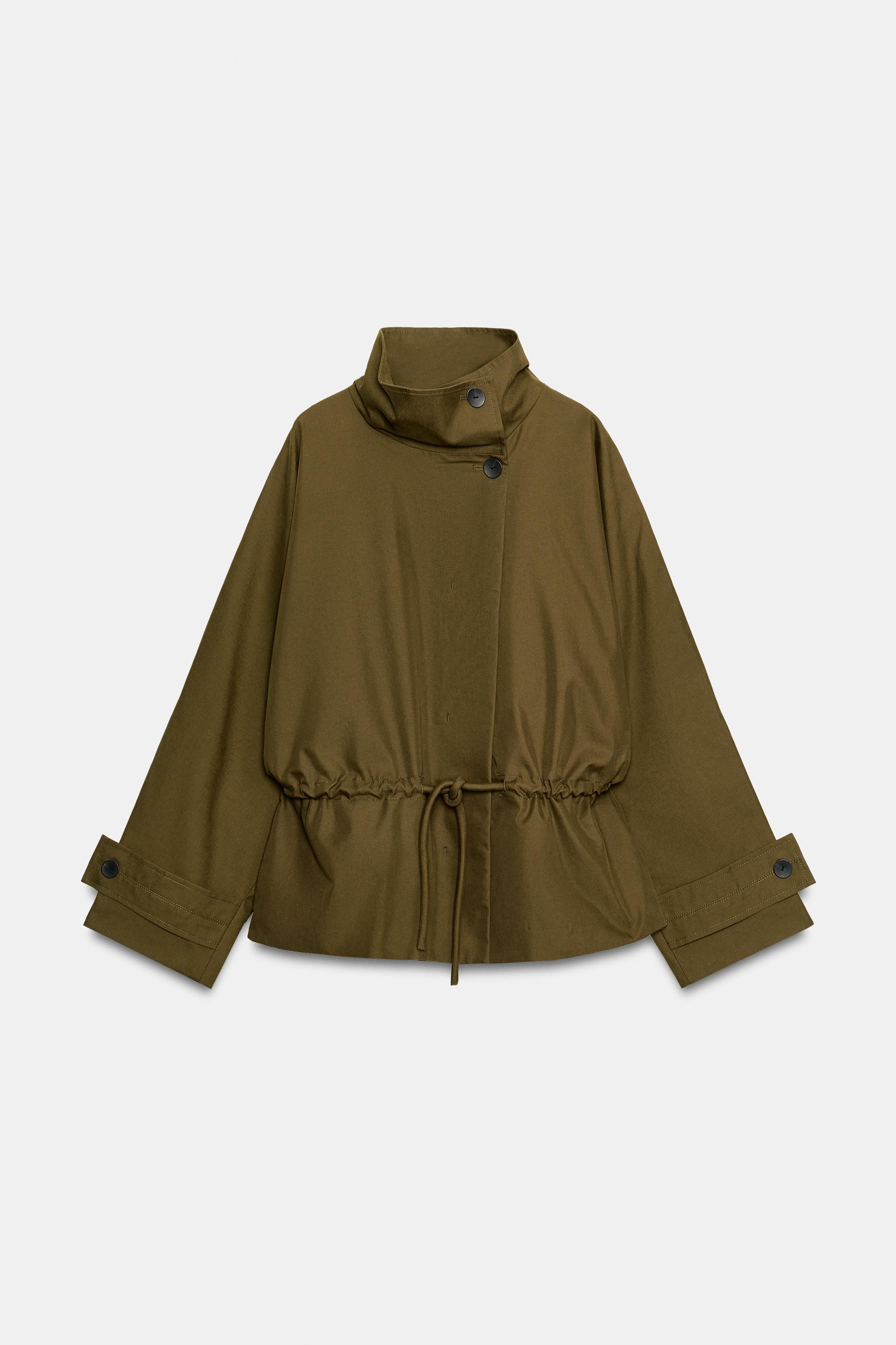 ZARA WOMAN COLLECTIONOversized parka made from a cotton blend yarn. Features a high neck and long... | Zara FR
