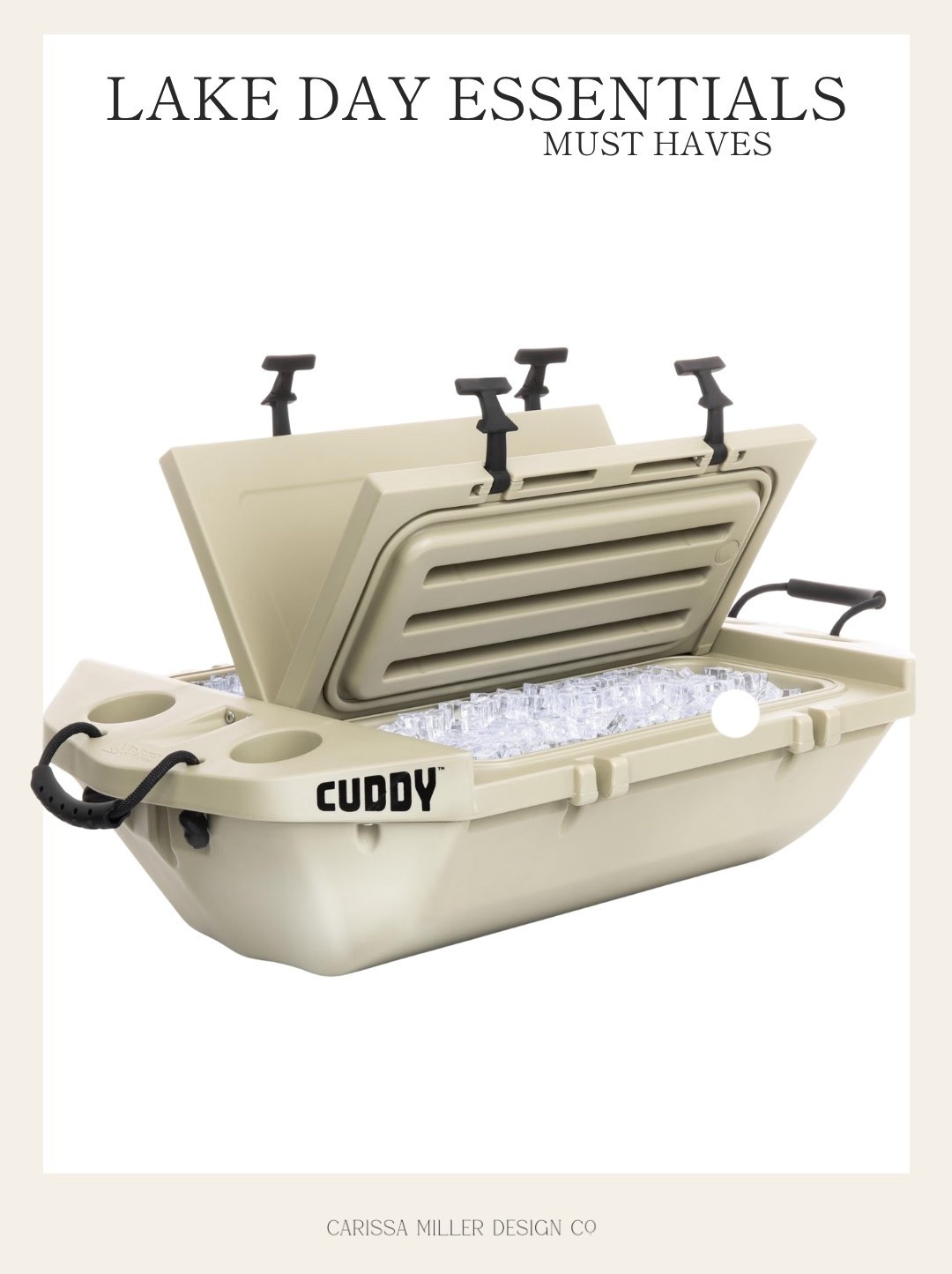This cooler is my number one recommendation for boat days! It floats in the water, is easy to transport, and comes in lots of colors!