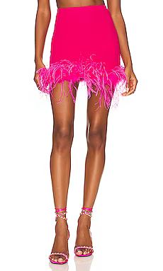 Lovers and Friends Emi Feather Mini Skirt in Hot Pink from Revolve.com | Revolve Clothing (Global)