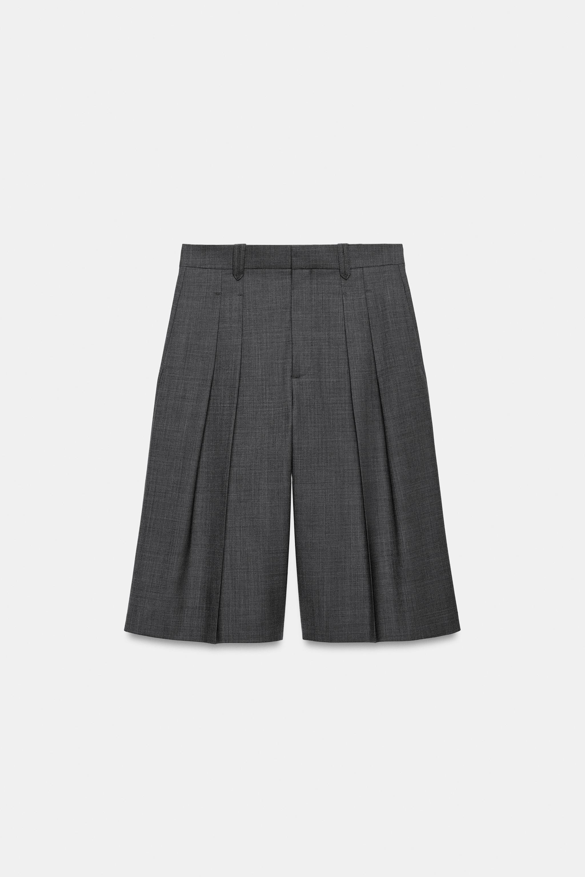 ZW COLLECTION LONG WOOL BERMUDA SHORTS | Zara US