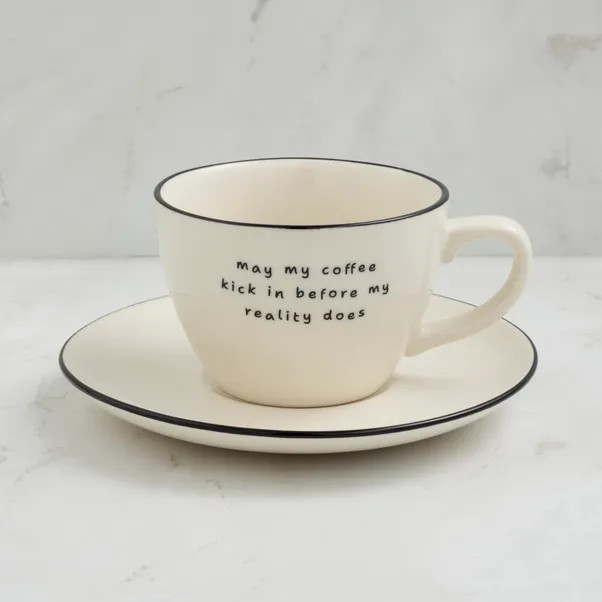 Bistro Coffee Kick In Cup and Saucer | Dunelm