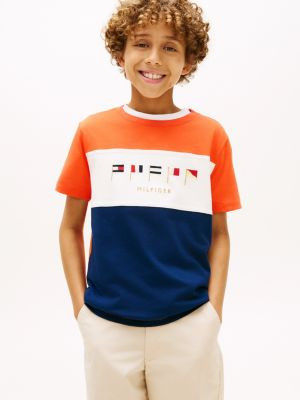 Kids' Multiflag Logo Colorblock T-Shirt | Tommy Hilfiger | Tommy Hilfiger (US)