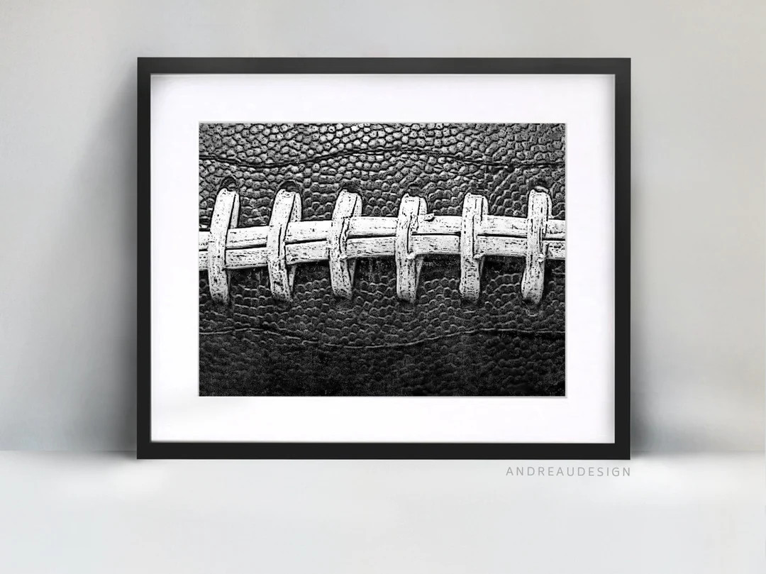 Black and White Football Print, American Football Printable Gift, Sports Wall Art, Teen Boys Room... | Etsy (US)