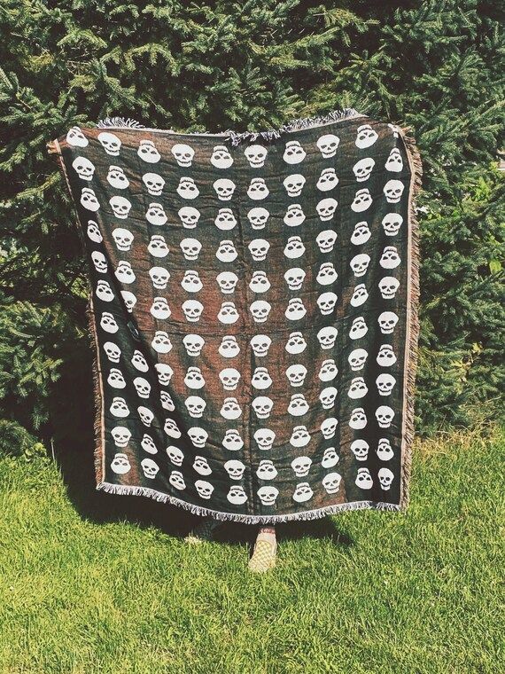Deadly - Goth Punk Tapestry Throw Blanket. 100% Cotton Woven Textile Wall Hanging | Etsy (US)
