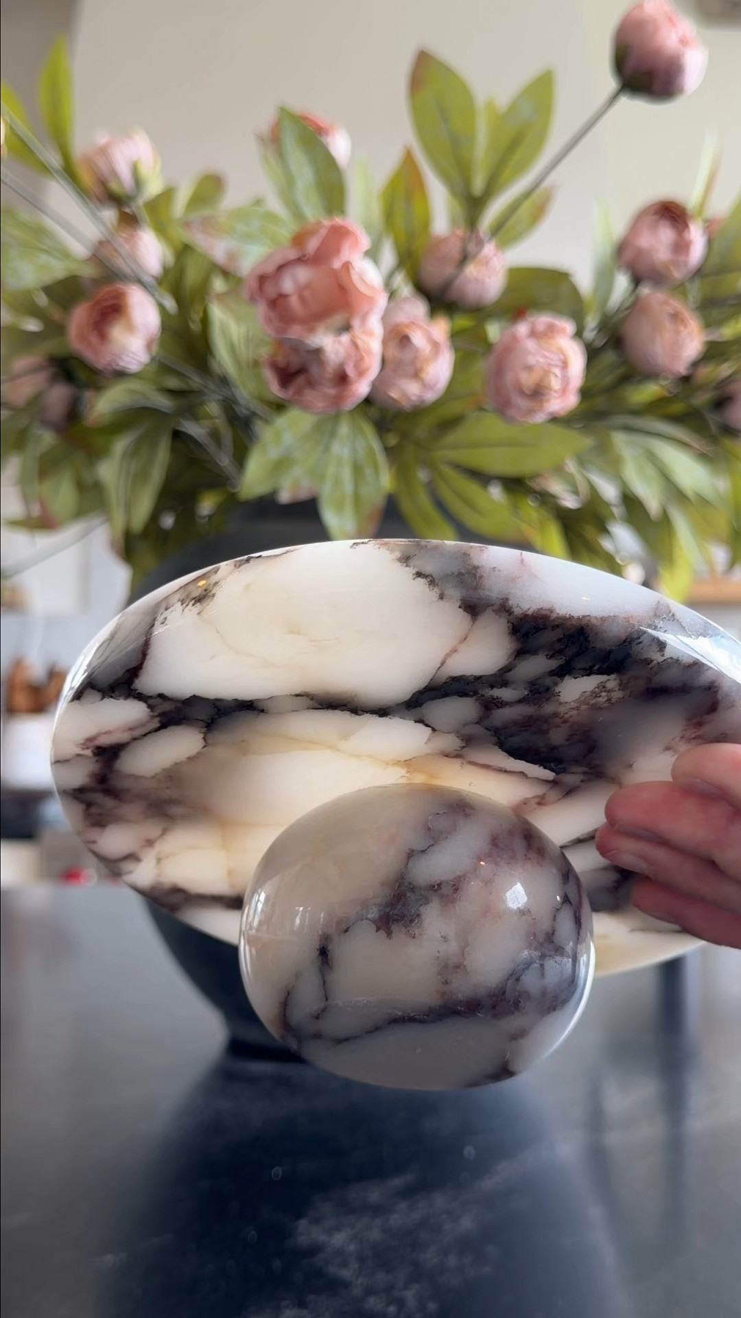 A marble candle pedestal is one of those little styling pieces that makes everything on top of it look better. It adds height, texture, and that collected feel that makes a space look more thoughtfully designed.

A small detail that does a lot of heavy lifting. 

 #LTKmomlife #LTKvlog #LTKHome