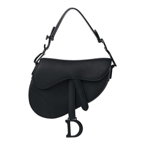 Ultra Matte Calfskin Mini Saddle Bag Black | FASHIONPHILE (US)