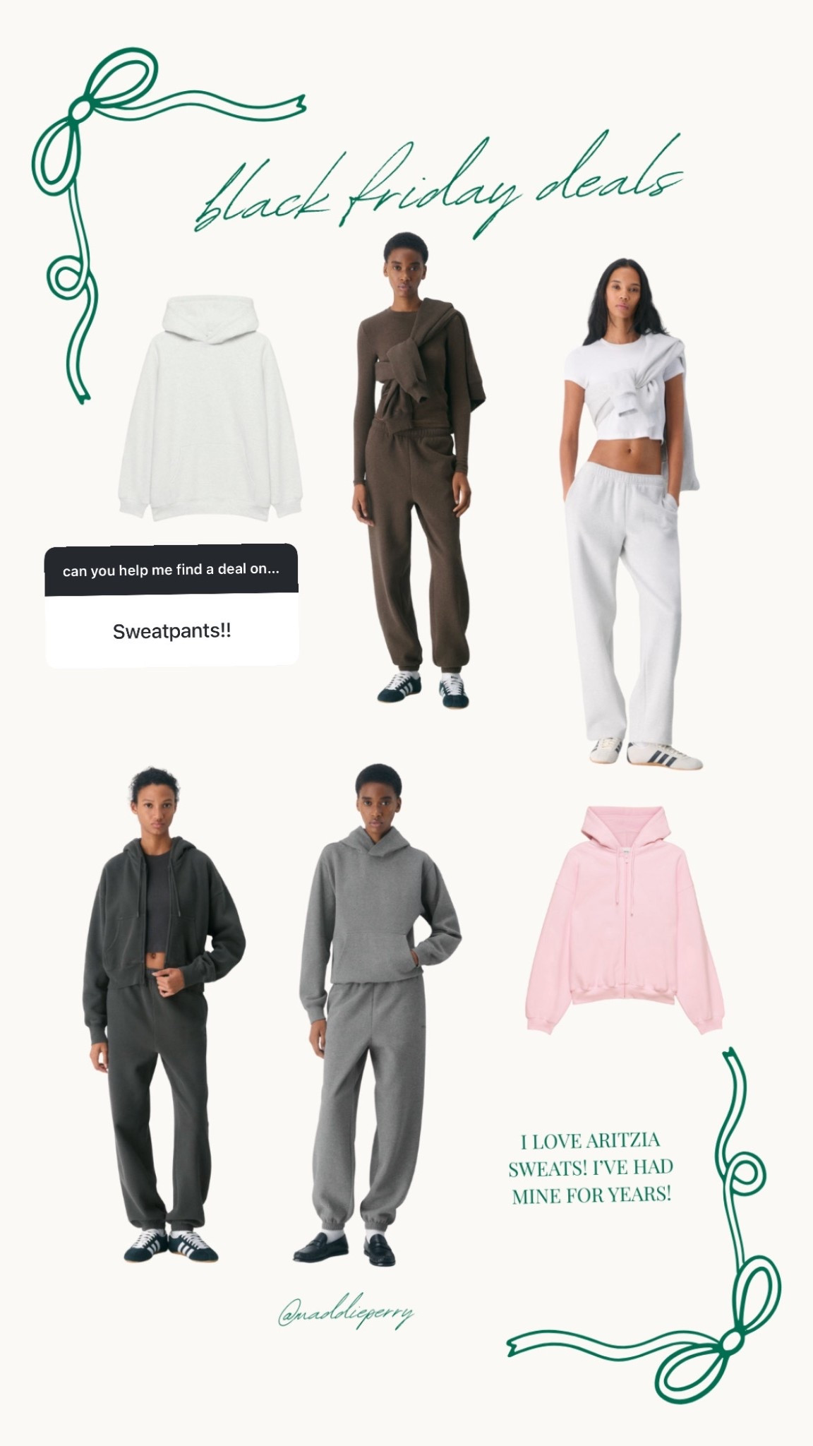 Women’s sweats on sale for Black Friday from Aritzia! 

#LTKCyberWeek #LTKHoliday #LTKGiftGuide