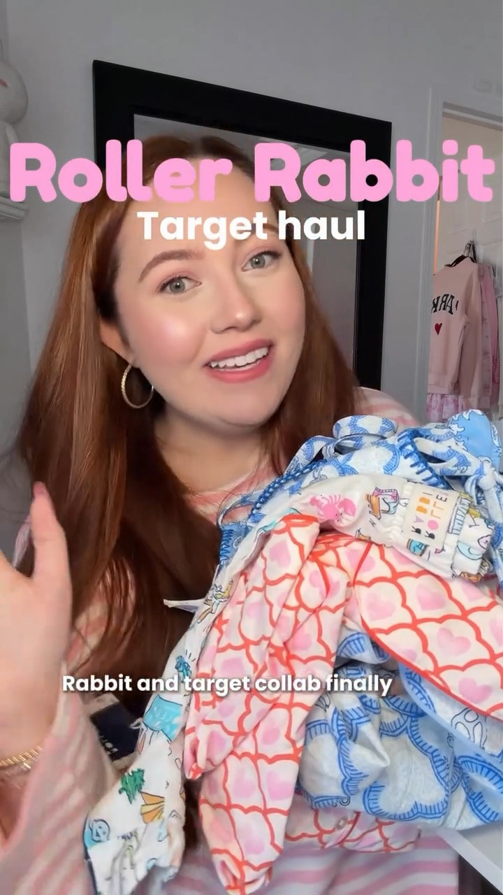 Picked up some pieces from the Roller Rabbit x Target collab online and all of it is SO cute! 🩷🧡🩵 #rollerrabbit #targetfinds #targethaul #swimwear #pajamas
