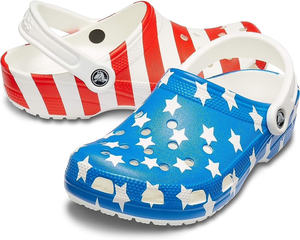 Crocs Classic American Flag Clog, white/multi, 7 US Women / 5 US Men | Amazon (US)