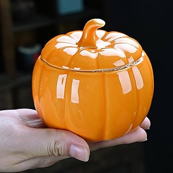 shpuuyy Pumpkin Jar With Lid, Ceramic Pumpkin Jar, Pumpkin Shaped Storage Containers Halloween Pu... | Amazon (UK)