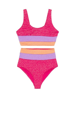Kids Little Mackenzie Top & Heidi Bottom in Coral Bay Colorblock | Revolve Clothing (Global)