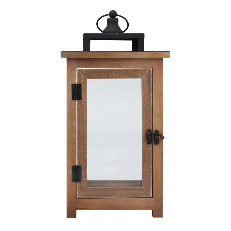 Better Homes & Gardens Large Decorative Wood and Metal Lantern Candle Holder | Walmart (US)