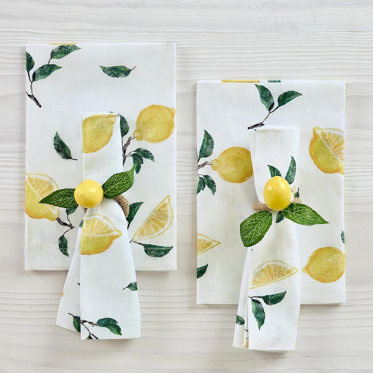 Solino Home Lemon Cloth Napkins Set of 4-100% Pure Linen Dinner Napkins 20 x 20 Inch for Summer, ... | Amazon (US)
